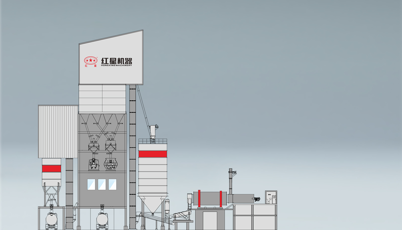 G7II一樓雙機干混砂漿攪拌設(shè)備